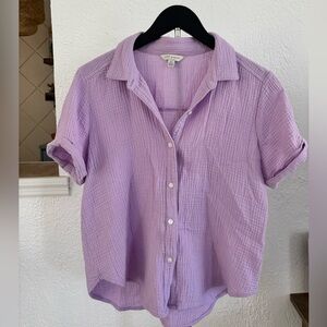 Lucky Brand Soft Lavender Gauze Button Shirt